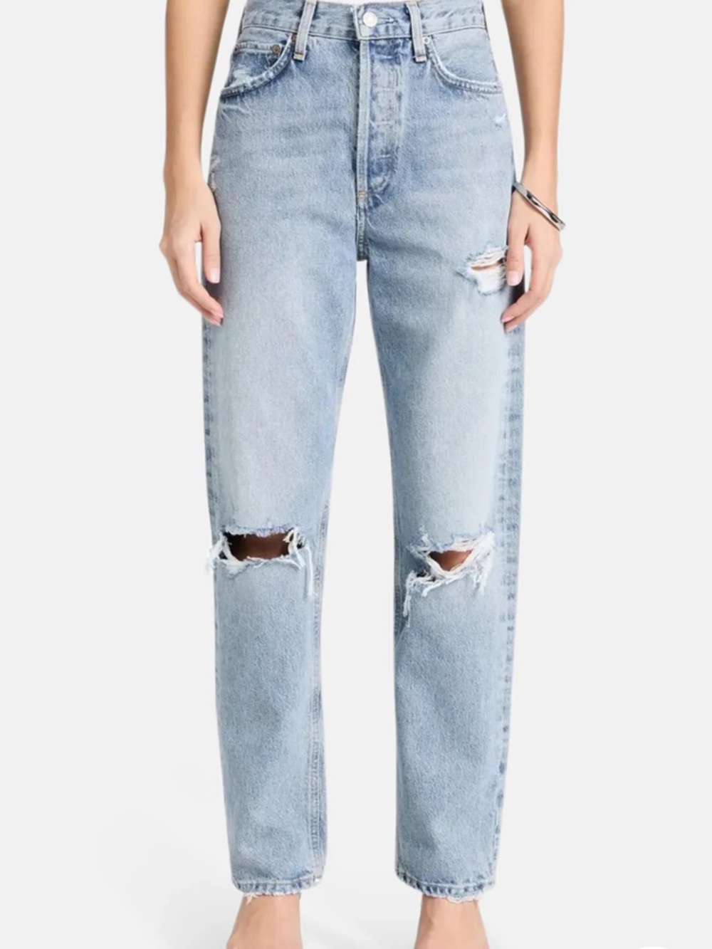 Agolde 90s Mid Rise Straight Distressed Jeans